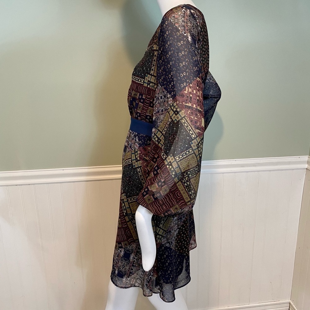 Bcbgeneration Long Sleeve Silk Patterned Dress - image 7